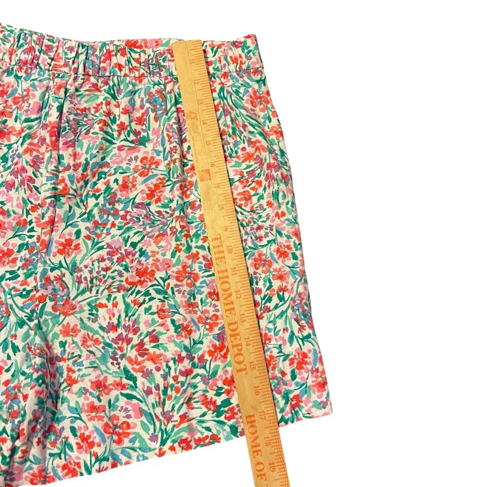 J.Crew Women‎ Multi Floral Linen Blend Re-Imagined Pull On Shorts 16